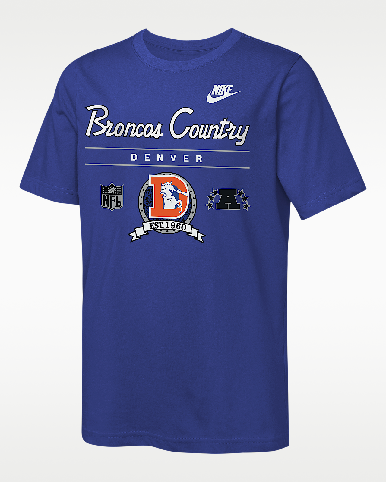 Детская футболка Denver Broncos Rewind Hometown Slub Big Kids' Nike Dri-FIT NFL