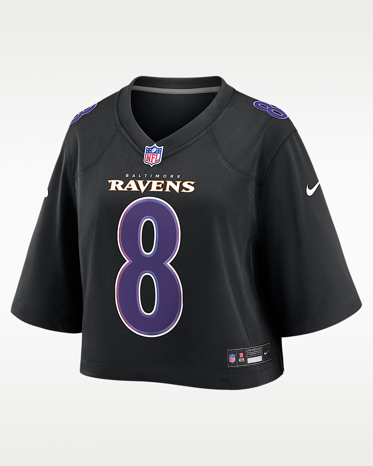 Женские джерси Lamar Jackson Baltimore Ravens Nike NFL Cropped Tundra Game Jersey