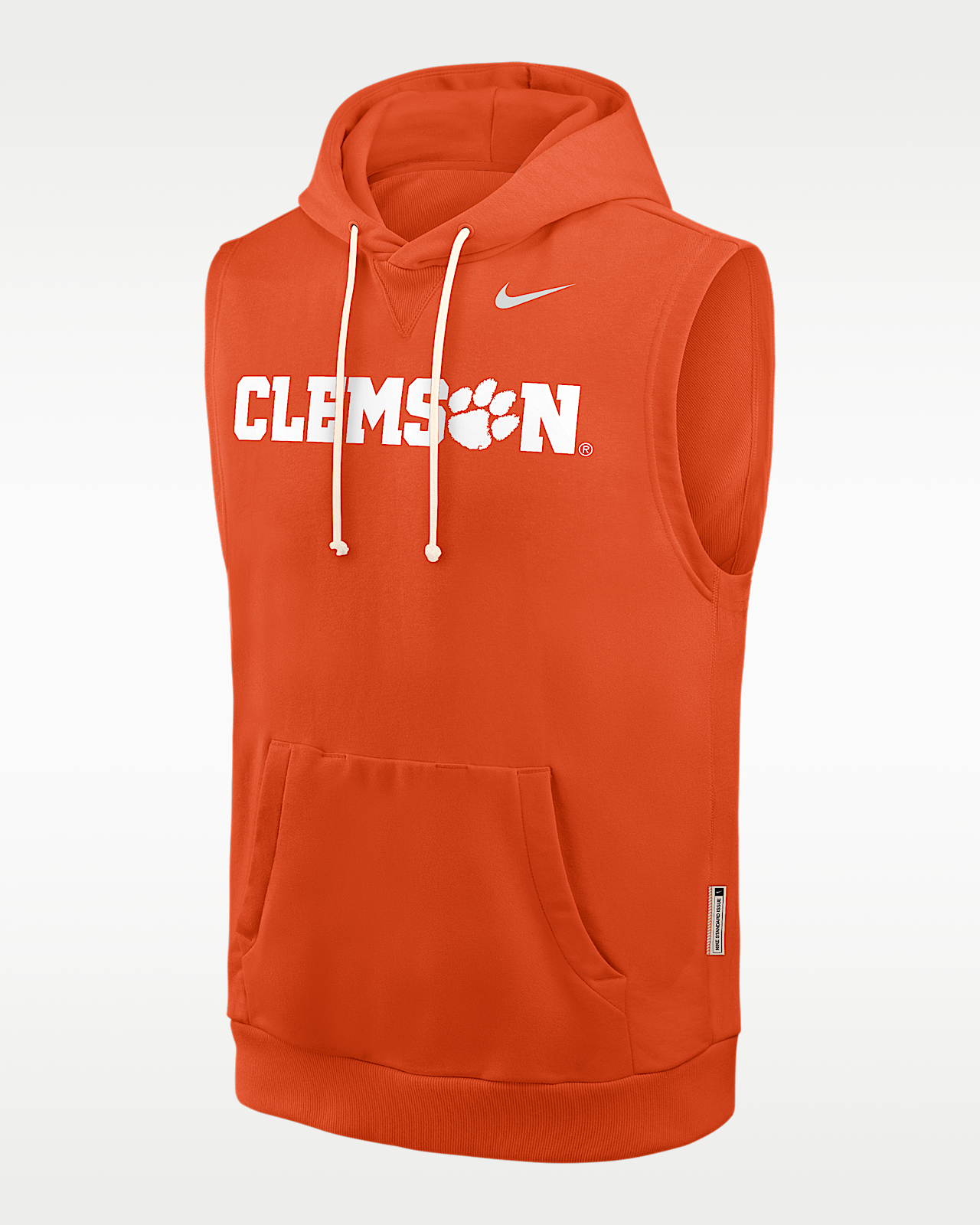 Мужское худи Clemson Sideline Nike Dri-FIT College Sleeveless Pullover Hoodie