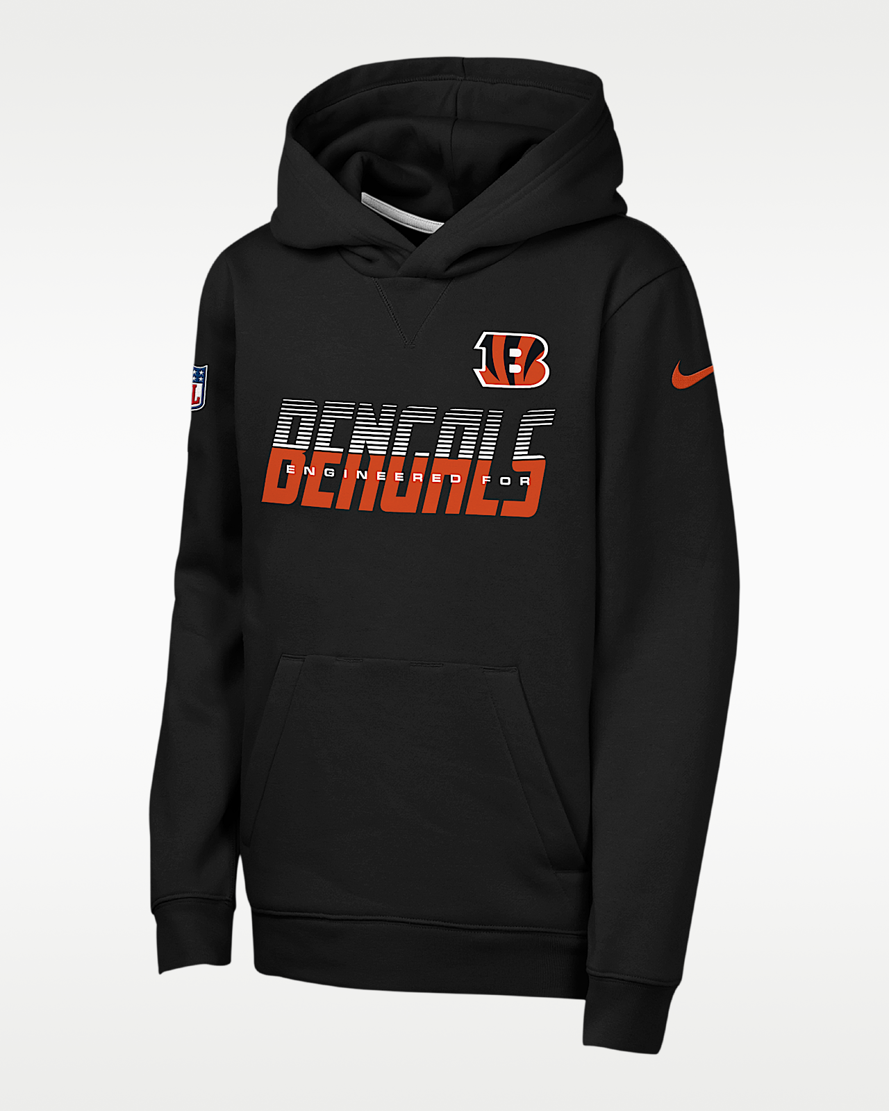 Детское худи Cincinnati Bengals Sideline Big Kids' Nike Dri-FIT NFL Pullover Hoodie