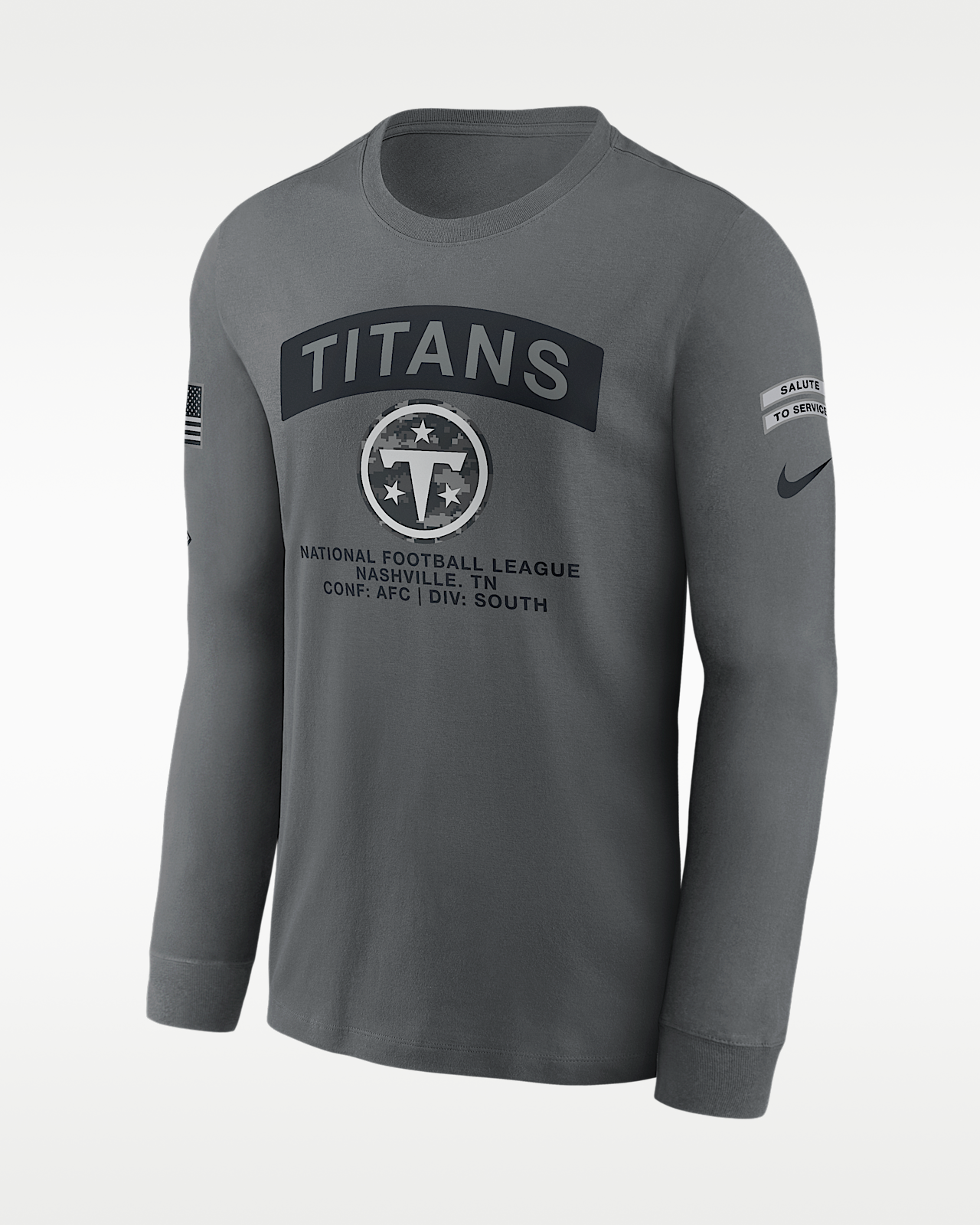 Мужская футболка Tennessee Titans Salute to Service Nike NFL Long-Sleeve