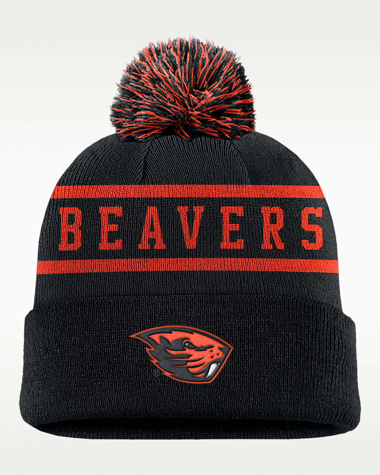 Женские  Oregon State Peak Nike College Cuffed Pom Beanie