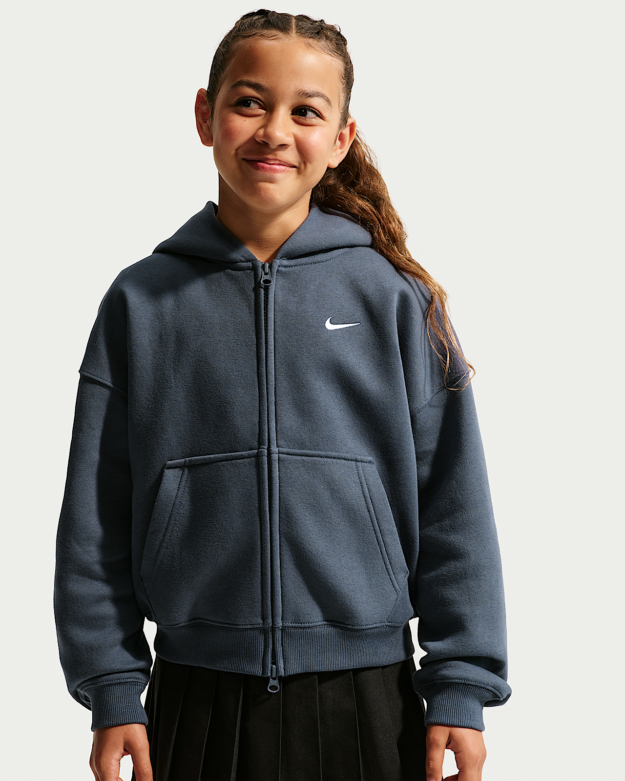 Детское худи Nike Sportswear Studio Fleece Big Kids' (Girls') Oversized Full-Zip Hoodie
