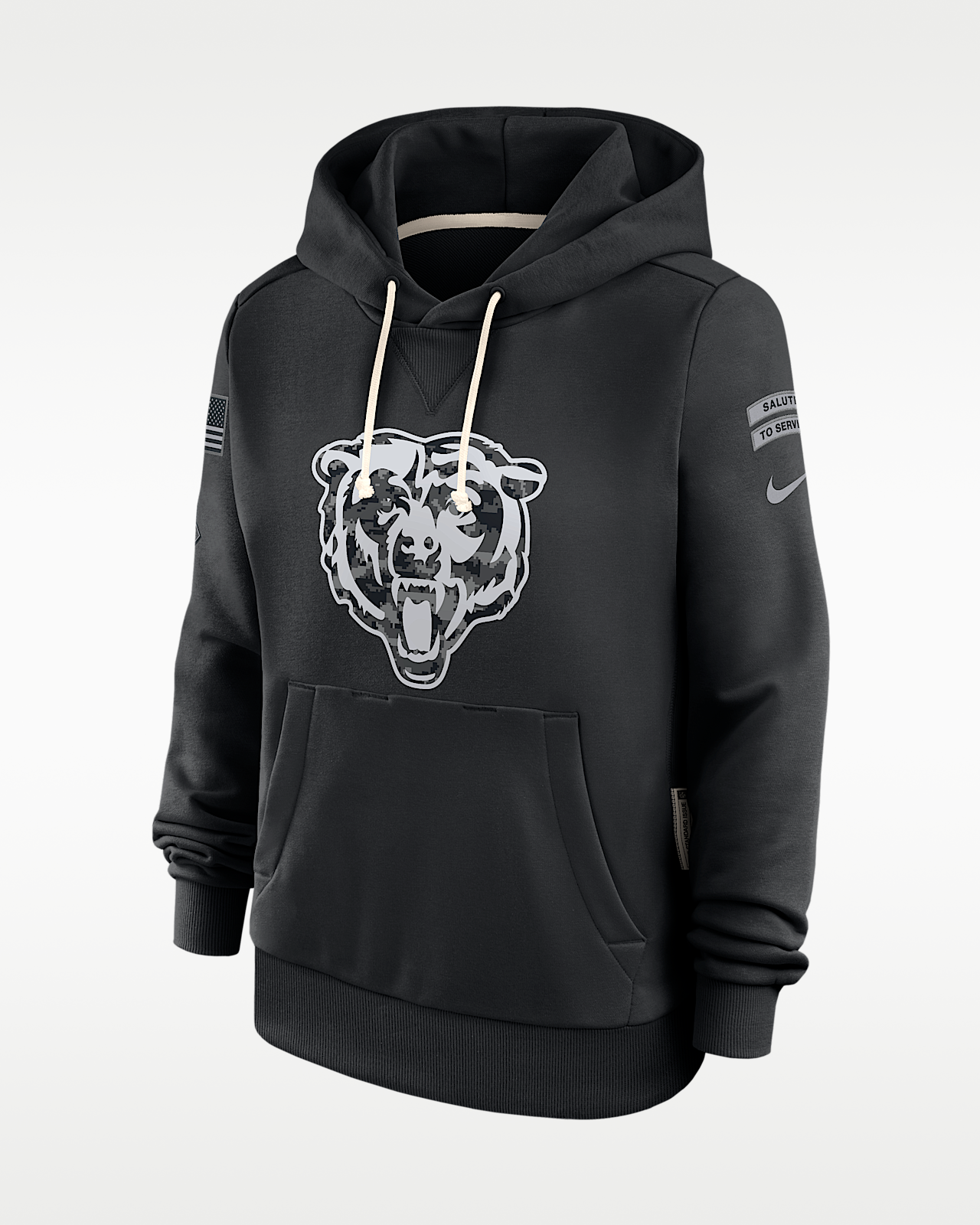 Женское худи Chicago Bears Salute to Service Sideline Nike Dri-FIT NFL Pullover Hoodie