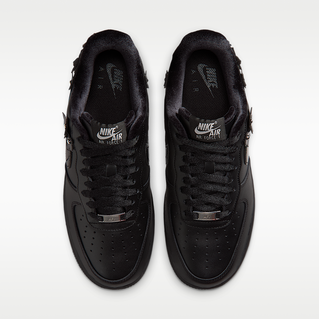 Nike Air Force 1 sneaker Zwart/Off Noir/Metallic Silver/Zwart