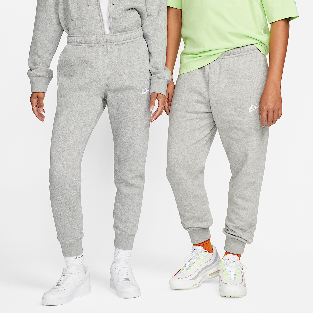 Nike Sportswear Club Fleece (Dark Grey Heather/Matte Silver/White)