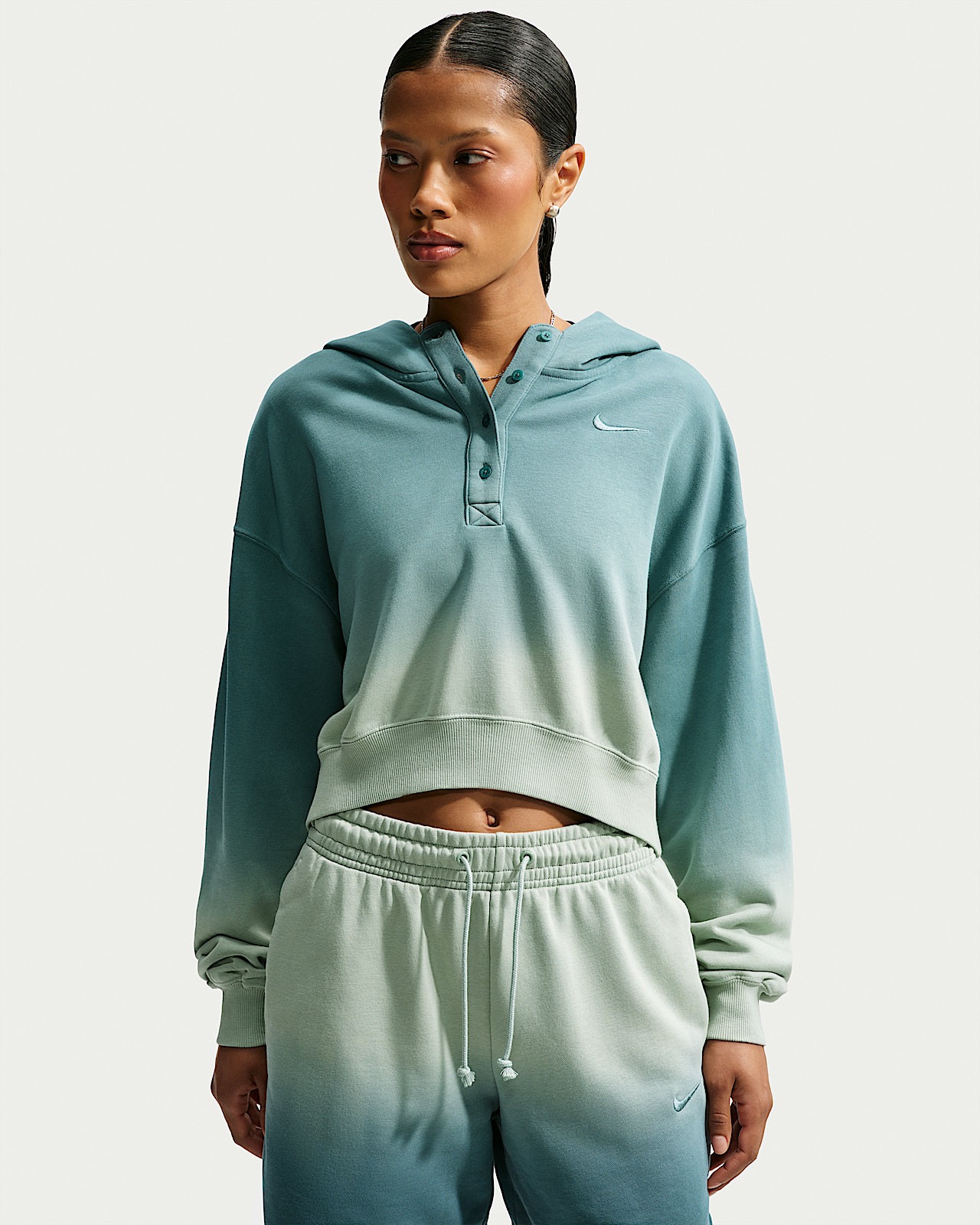 Женское худи Nike Sportswear Phoenix Fleece Oversized Henley Hoodie