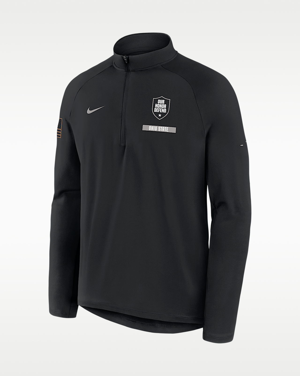 Мужские  Ohio State 2026 Military Appreciation Stride Nike Dri-FIT College 1/2-Zip Long-Sleeve Top
