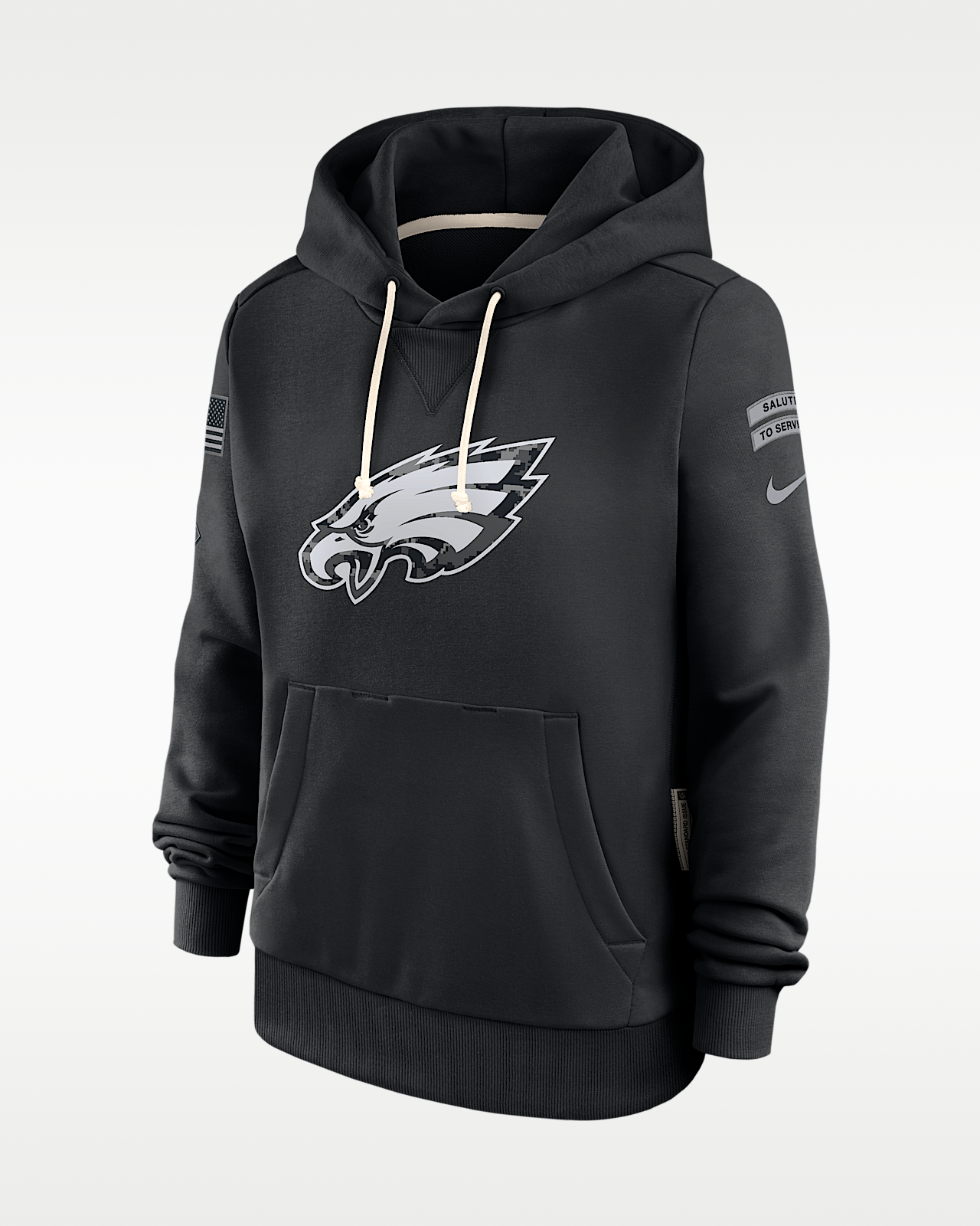 Женское худи Philadelphia Eagles Salute to Service Sideline Nike Dri-FIT NFL Pullover Hoodie