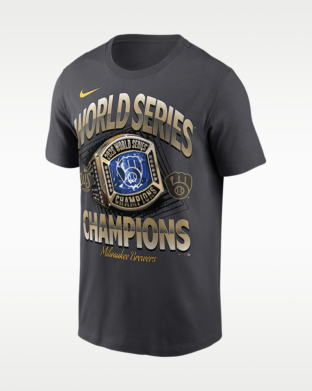 Мужская футболка Milwaukee Brewers 2026 World Series Champions Nike MLB
