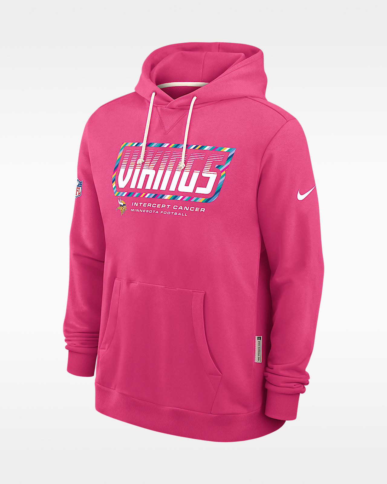 Мужское худи Minnesota Vikings Crucial Catch Sideline Standard Issue Nike Dri-FIT NFL Pullover Hoodie