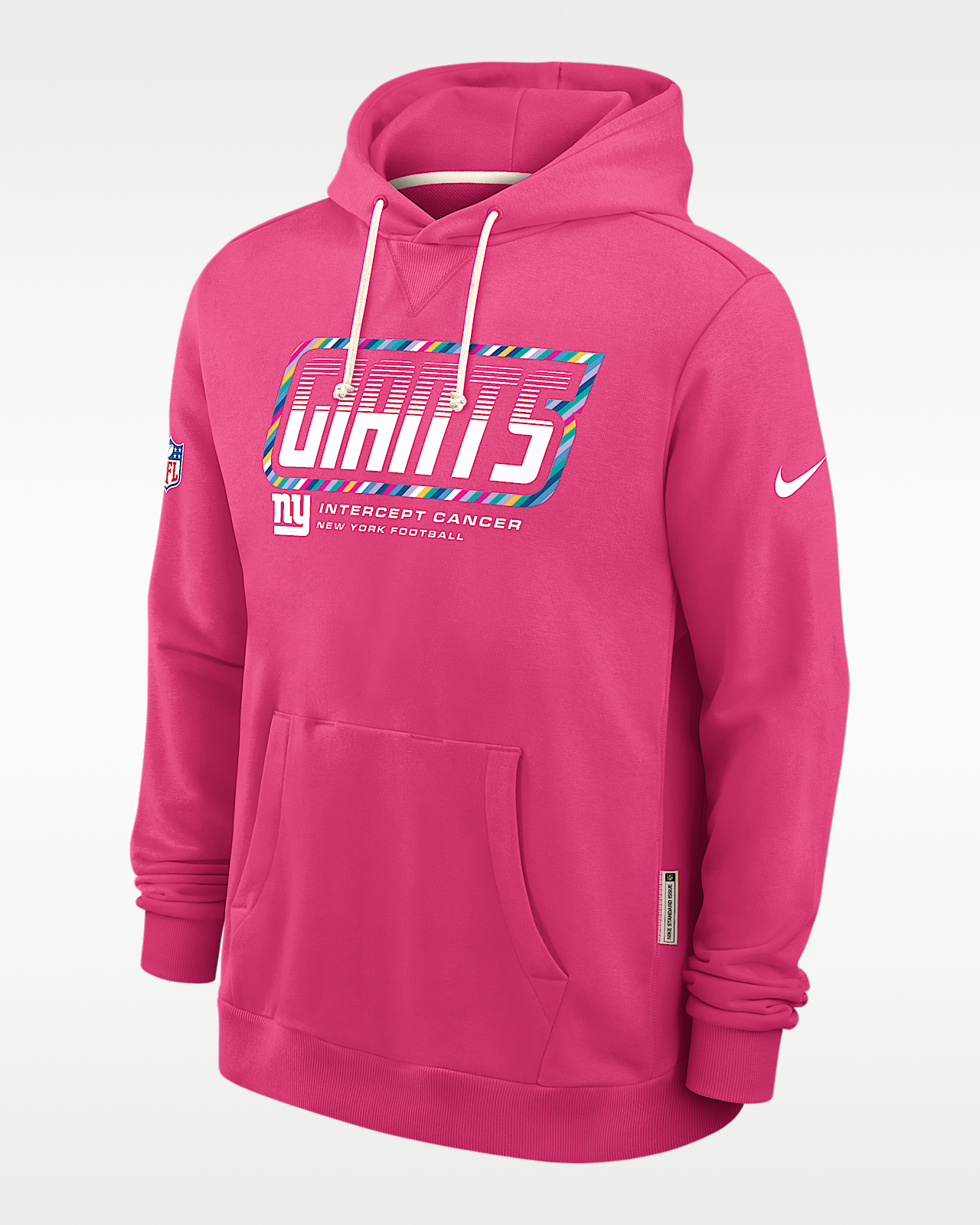Мужское худи New York Giants Crucial Catch Sideline Standard Issue Nike Dri-FIT NFL Pullover Hoodie