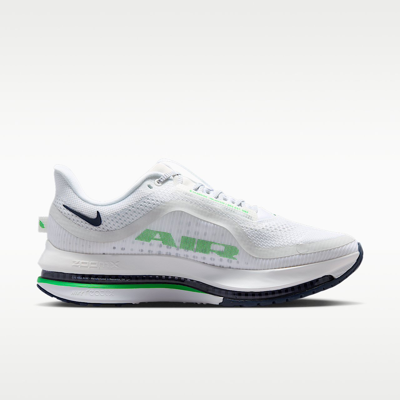 Nike Pegasus sneaker Wit/Midnight Navy/Green Spark