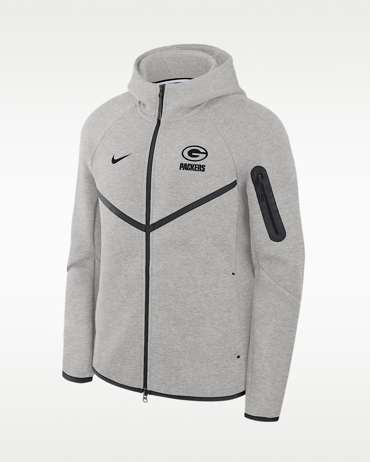 Мужская куртка Green Bay Packers Top Billing Tech Fleece Windrunner Nike NFL Full-Zip Hooded для бега