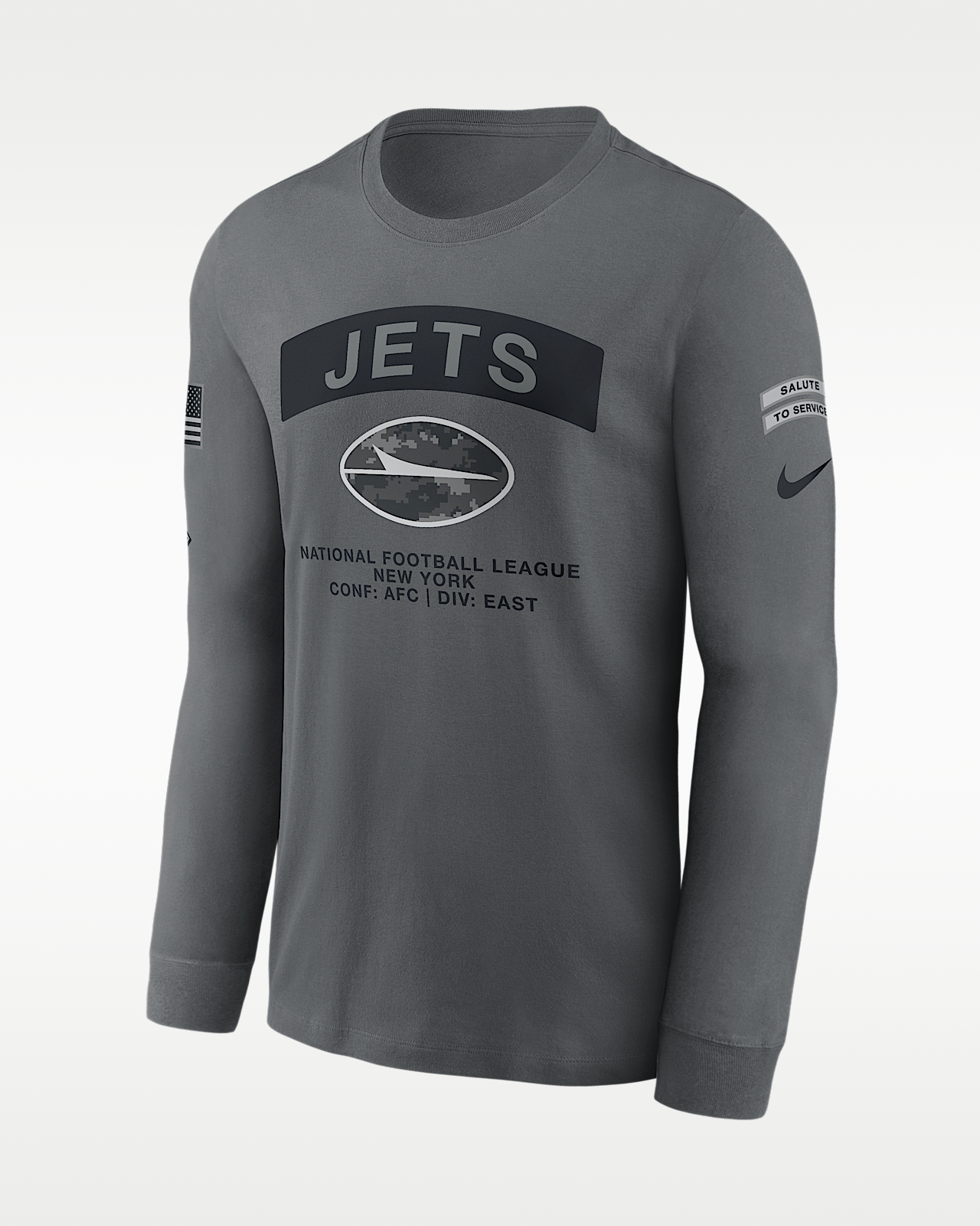 Мужская футболка New York Jets Salute to Service Nike NFL Long-Sleeve