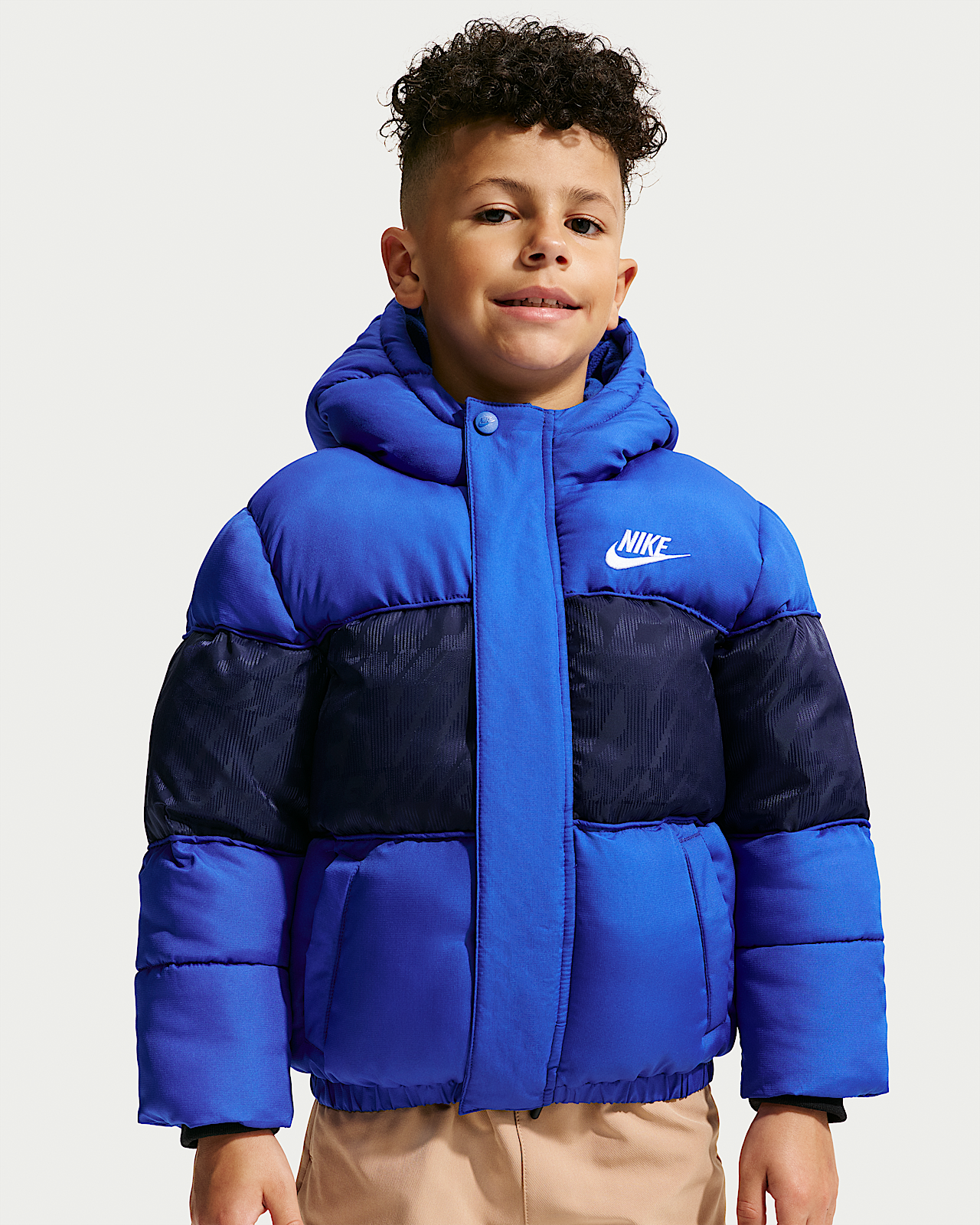 Детская куртка Nike Little Kids' Jacquard Logo Mixed Media Puffer