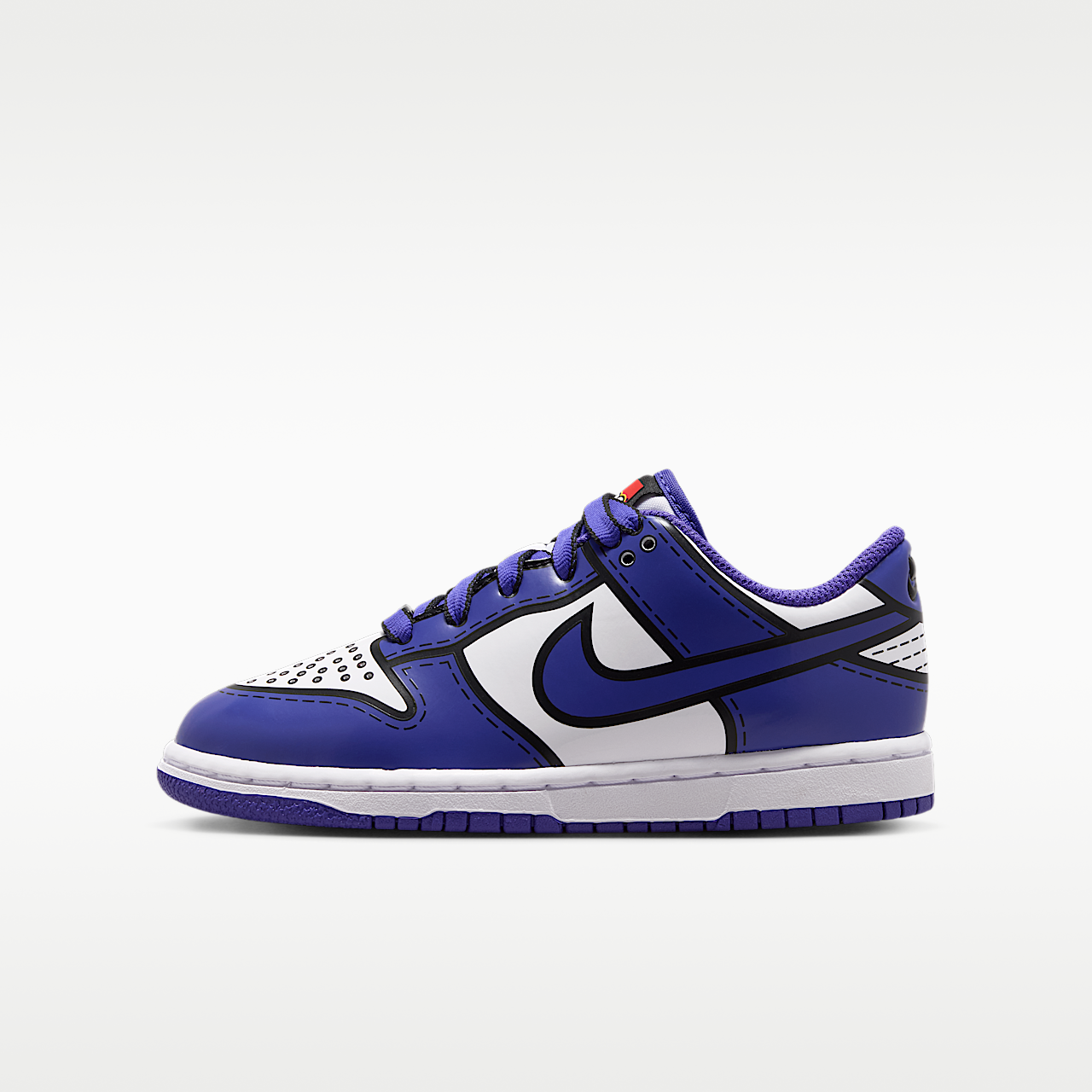 Nike Dunk Low sneaker Wit/Rush Red/Tour Yellow/Bright Concord