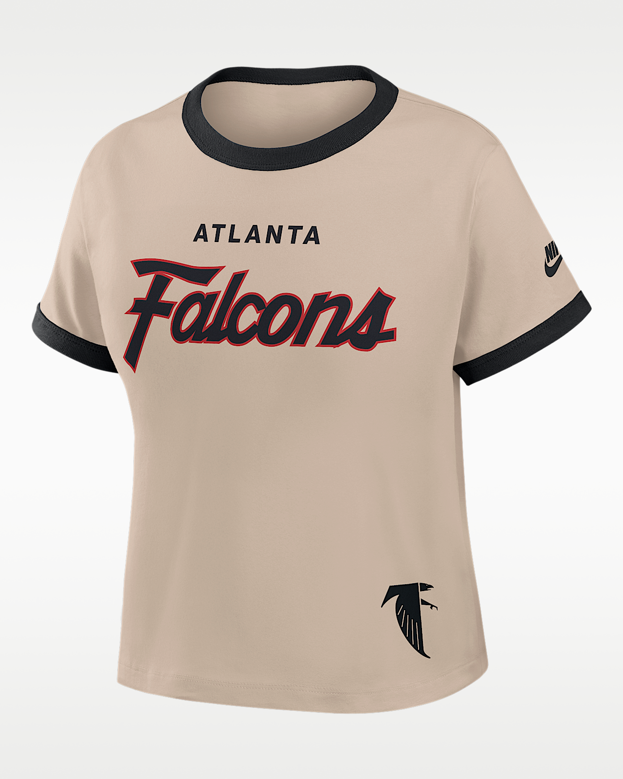 Женская футболка Atlanta Falcons Rewind Ringer Mod Nike NFL Cropped
