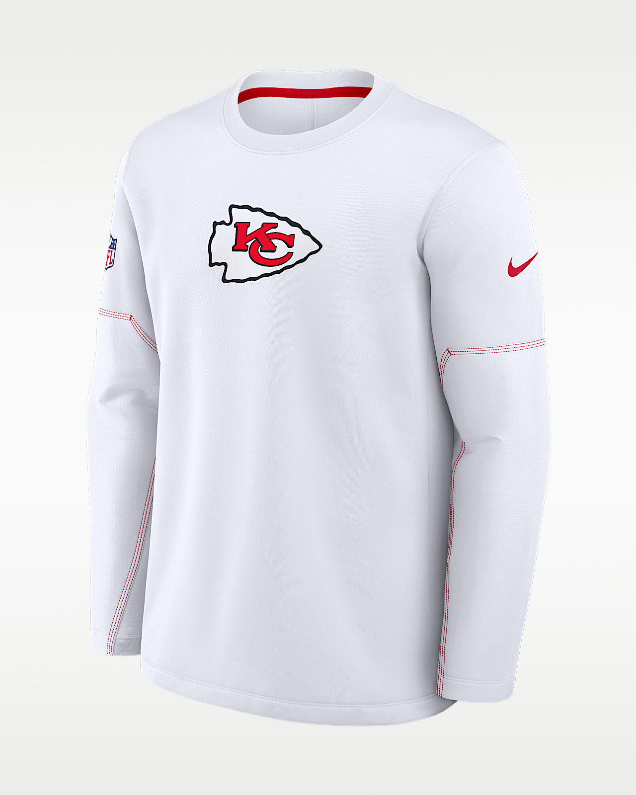 Мужская футболка Kansas City Chiefs Sideline Coaches Nike Therma-FIT NFL Long-Sleeve