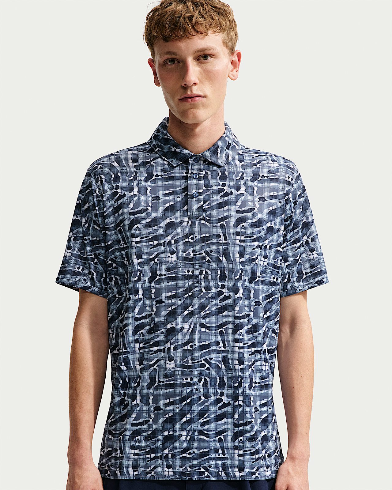 Мужские  Nike Par Dri-FIT Tartan Camo Print Golf Polo
