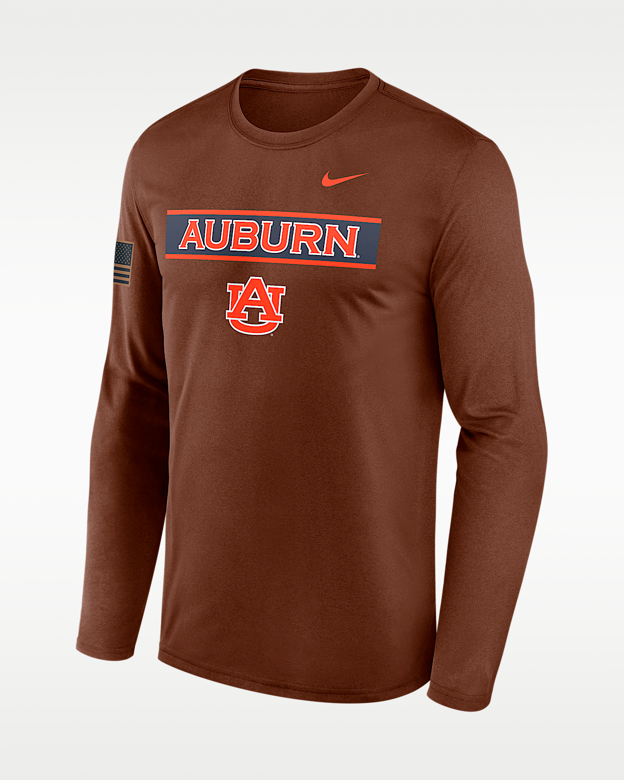 Мужская футболка Auburn 2026 Military Appreciation Legend Nike Dri-FIT College Long-Sleeve