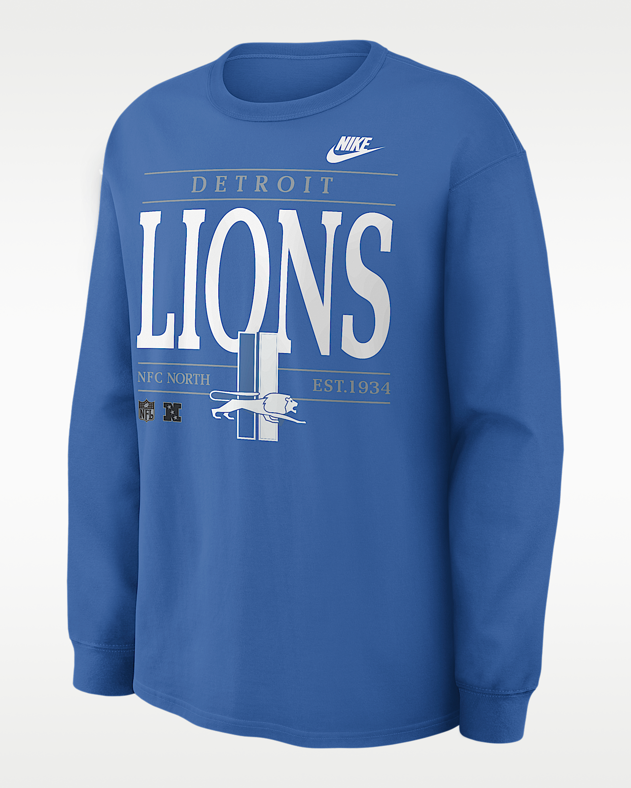 Мужская футболка Detroit Lions Rewind Max90 Nike NFL Long-Sleeve