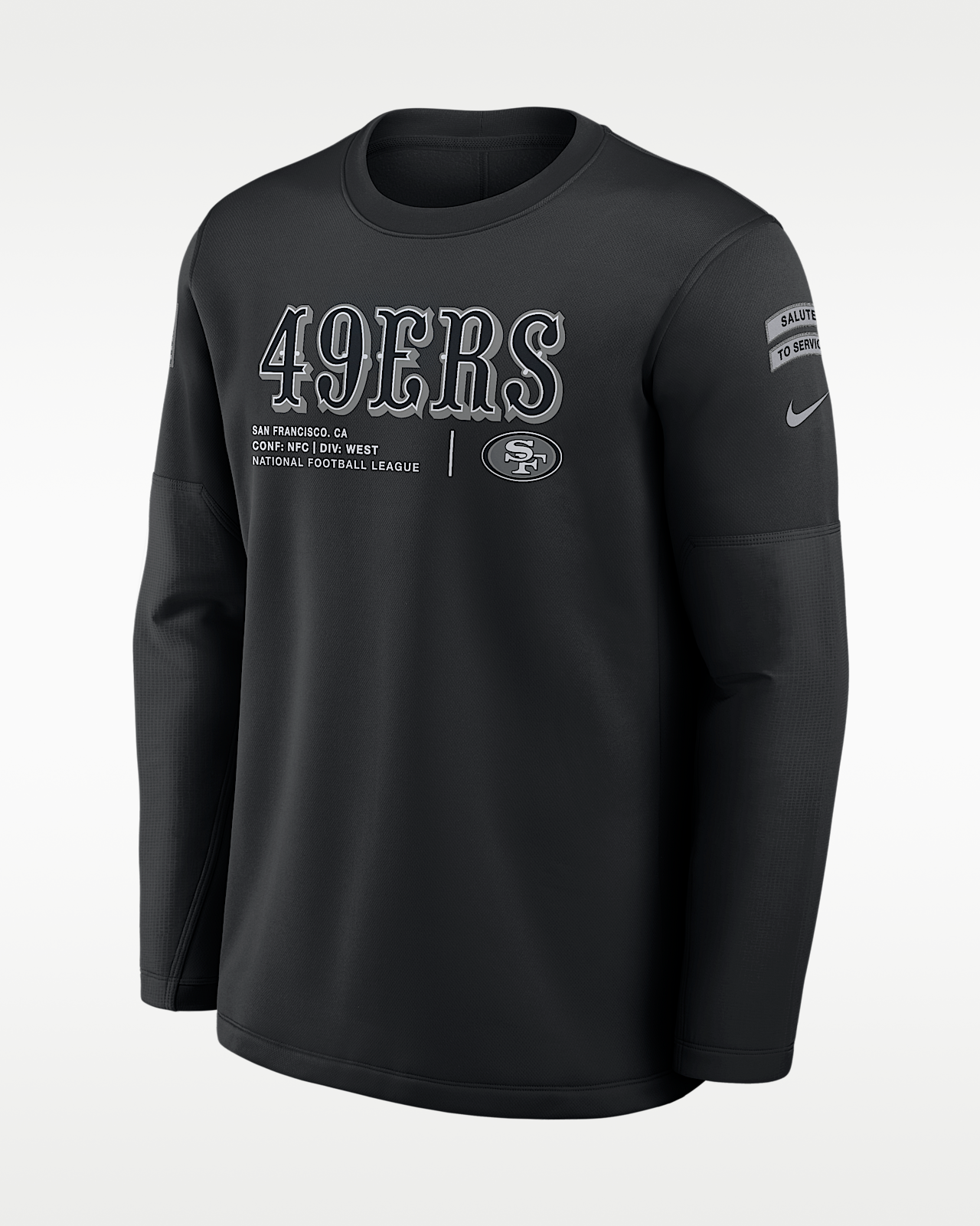 Мужские  San Francisco 49ers Salute to Service Sideline Coaches Nike NFL Pullover Crew