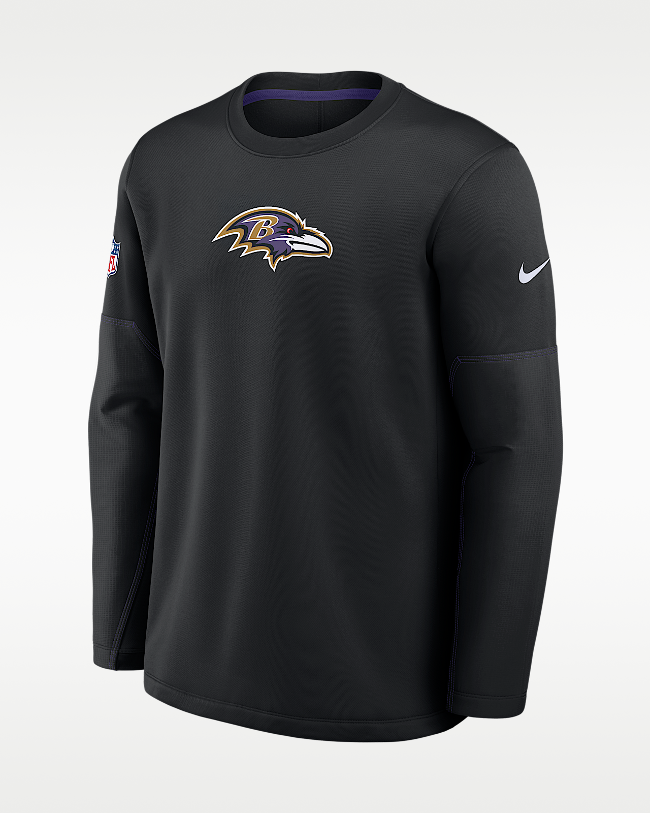 Мужская футболка Baltimore Ravens Sideline Coaches Nike Therma-FIT NFL Long-Sleeve