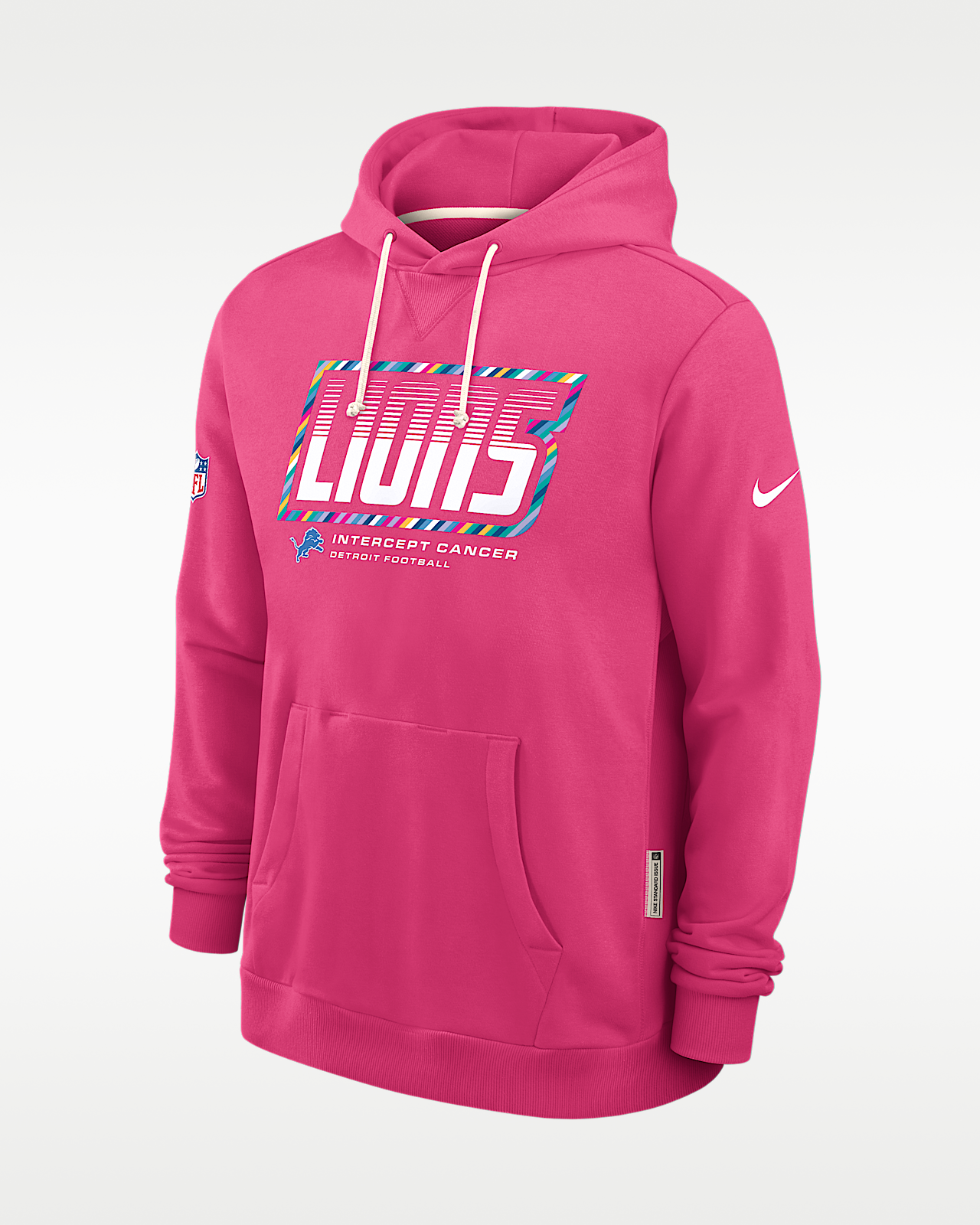 Мужское худи Detroit Lions Crucial Catch Sideline Standard Issue Nike Dri-FIT NFL Pullover Hoodie