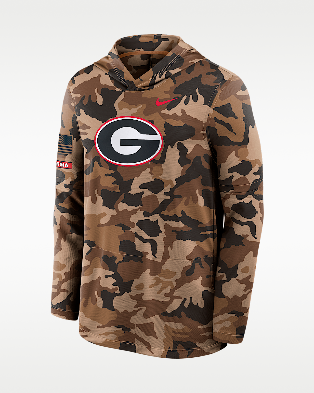 Мужские  Georgia Military Appreciation Nike Dri-FIT College Long-Sleeve Hooded Top