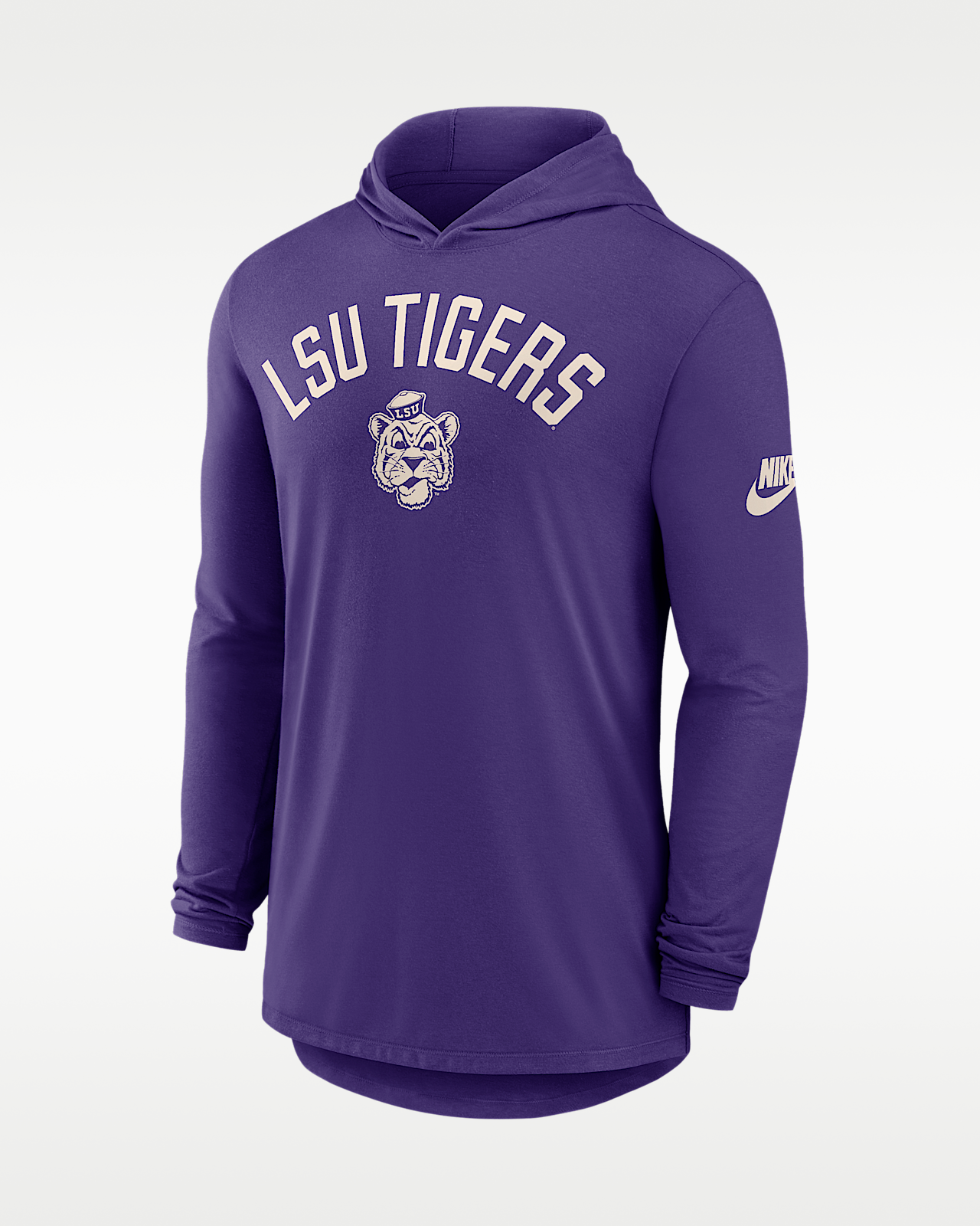 Мужская футболка LSU Legacy Arch Nike Dri-FIT College Long-Sleeve Hooded
