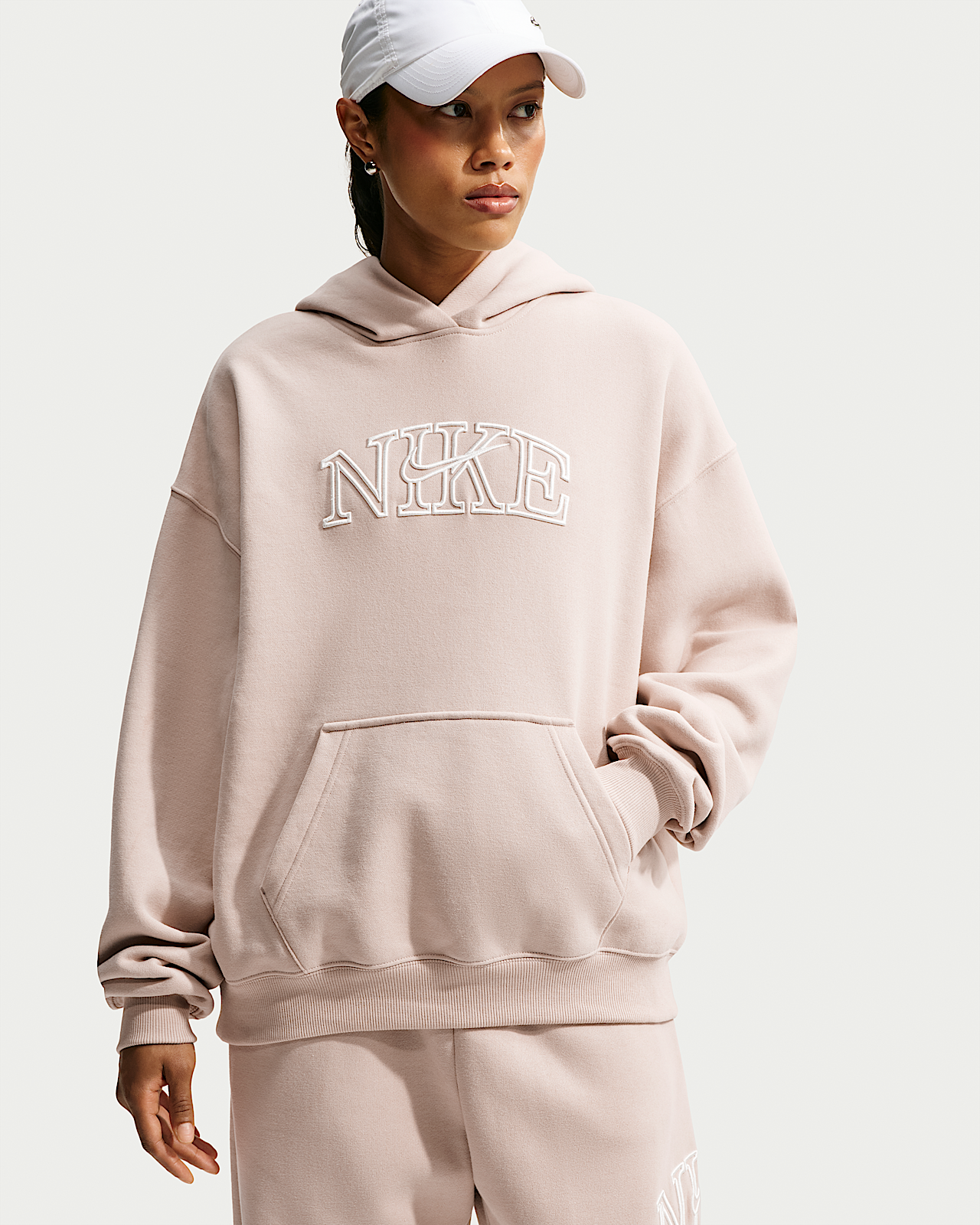 Женское худи Nike Studio Fleece Medium Weight Oversized Pullover Logo Hoodie