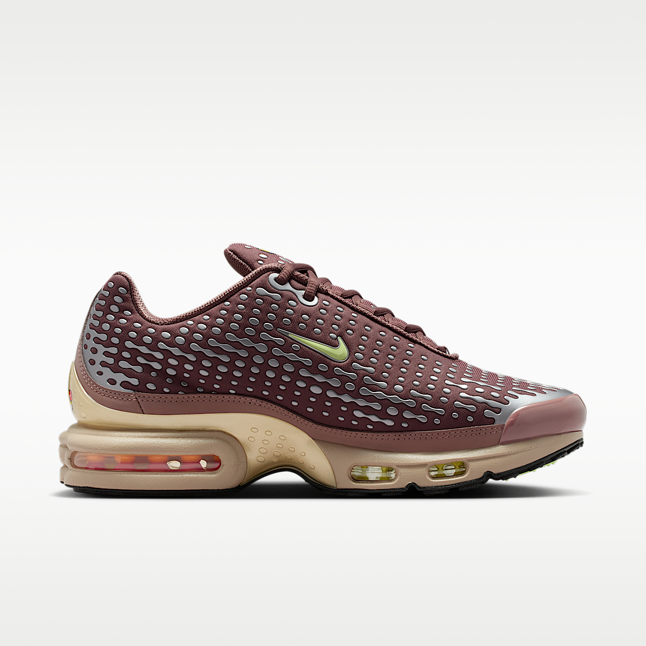 Nike Air Max Plus sneaker Plum Eclipse/Metallic Gold Grain/Zwart/Barely Volt