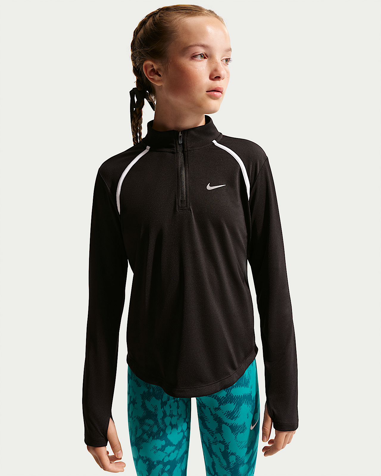 Детские  Nike Tempo Big Kids' (Girls') Dri-FIT Long-Sleeve Half-Zip Top