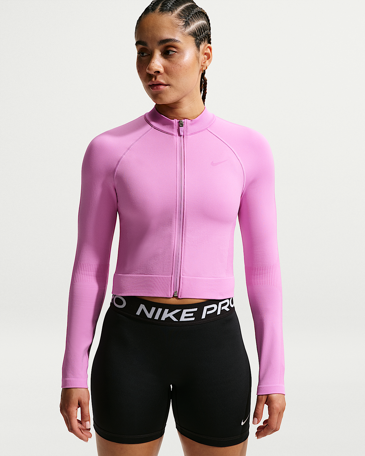Женские  Nike Pro Seamless Full-Zip Training Top для тренировок