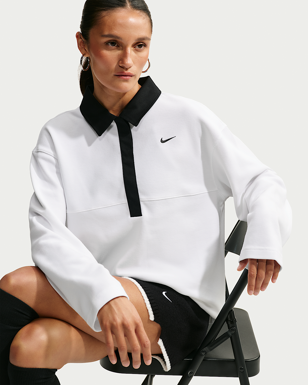 Женские  Nike Sportswear Oversized Long-Sleeve Polo