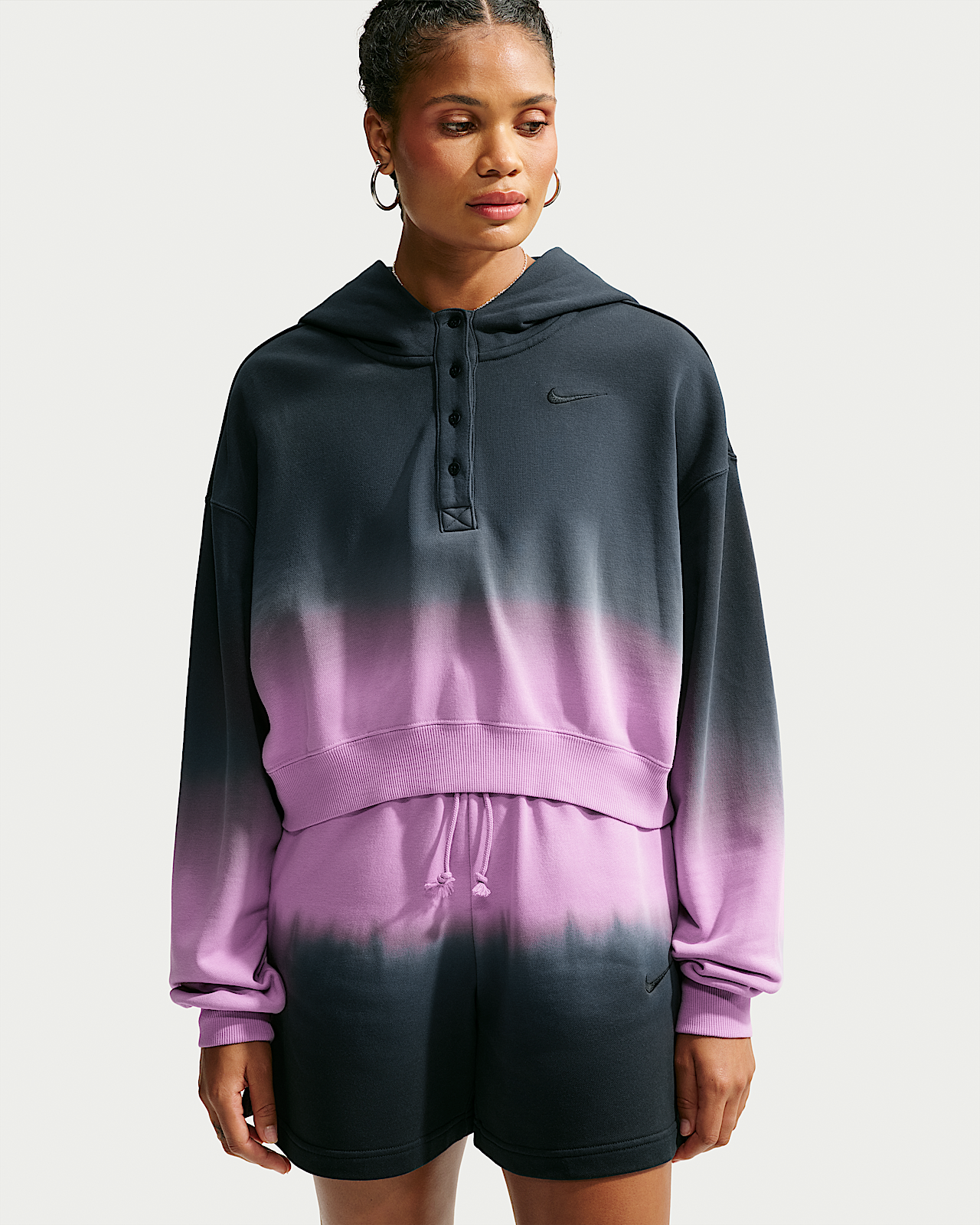 Женское худи Nike Sportswear Phoenix Fleece Oversized Henley Hoodie