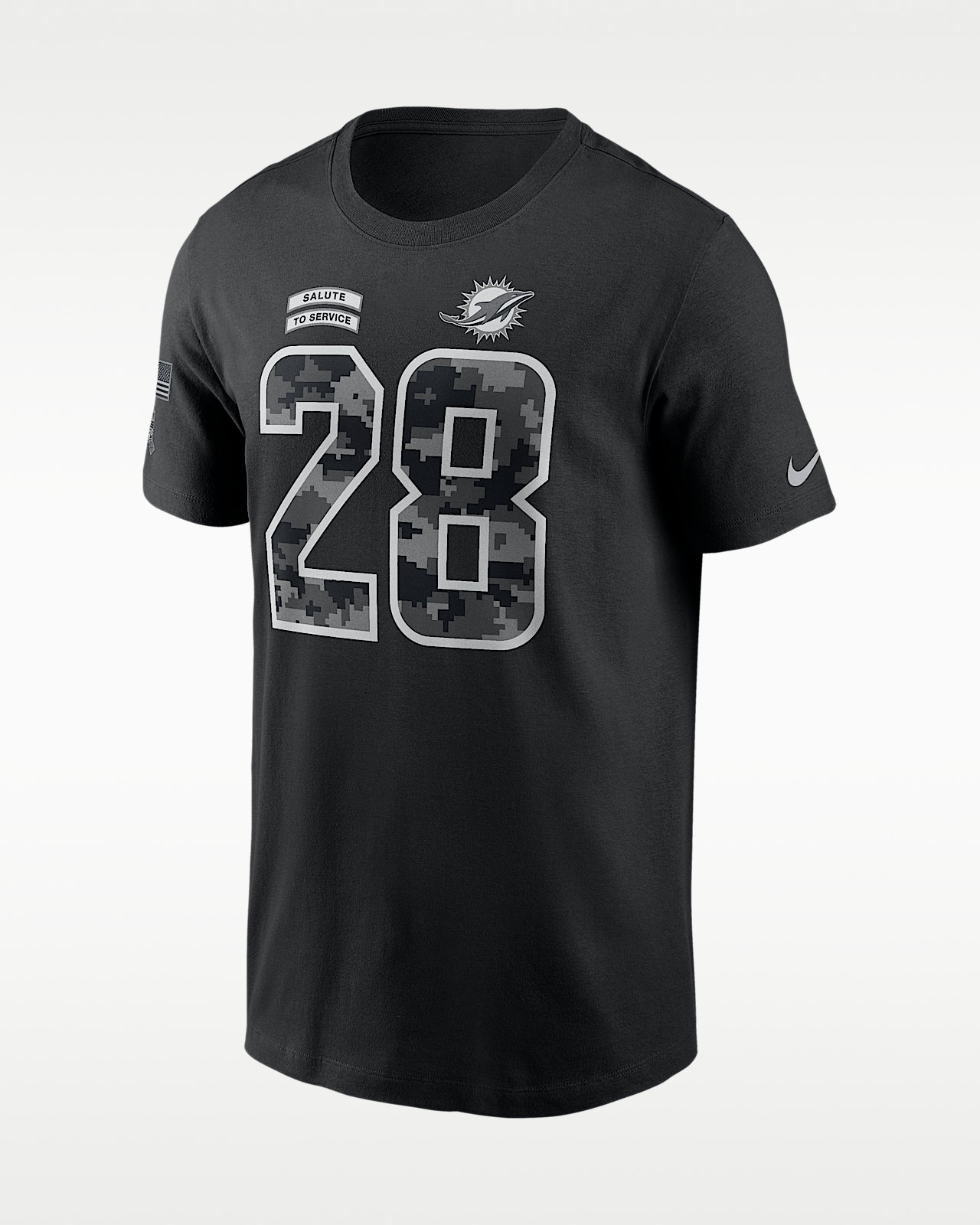 Мужская футболка De'Von Achane Miami Dolphins Salute to Service Nike NFL