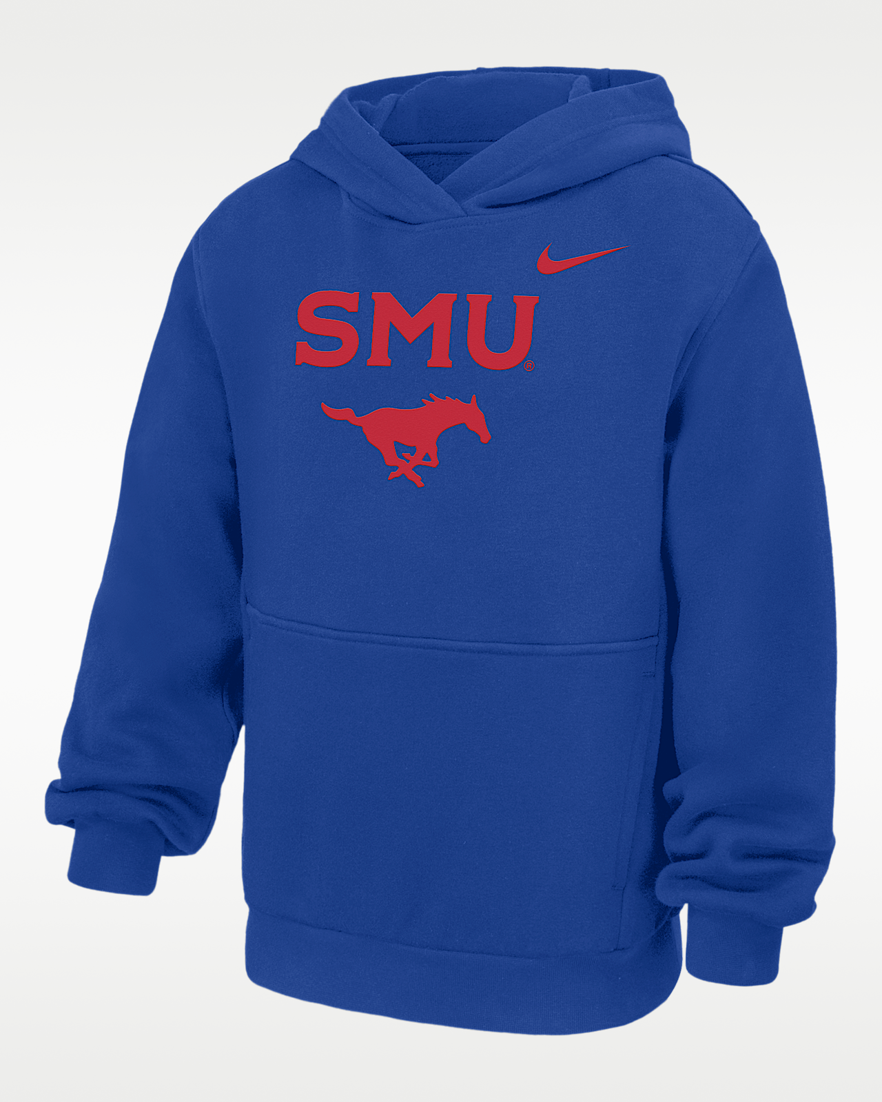 Детское худи SMU Mustangs Club Big Kids' Nike Pullover Fleece Hoodie