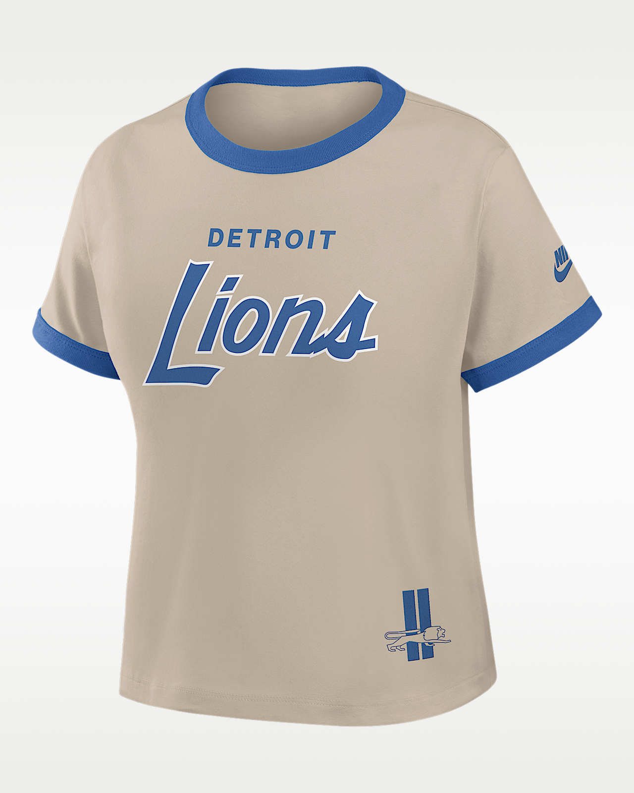 Женская футболка Detroit Lions Rewind Ringer Mod Nike NFL Cropped