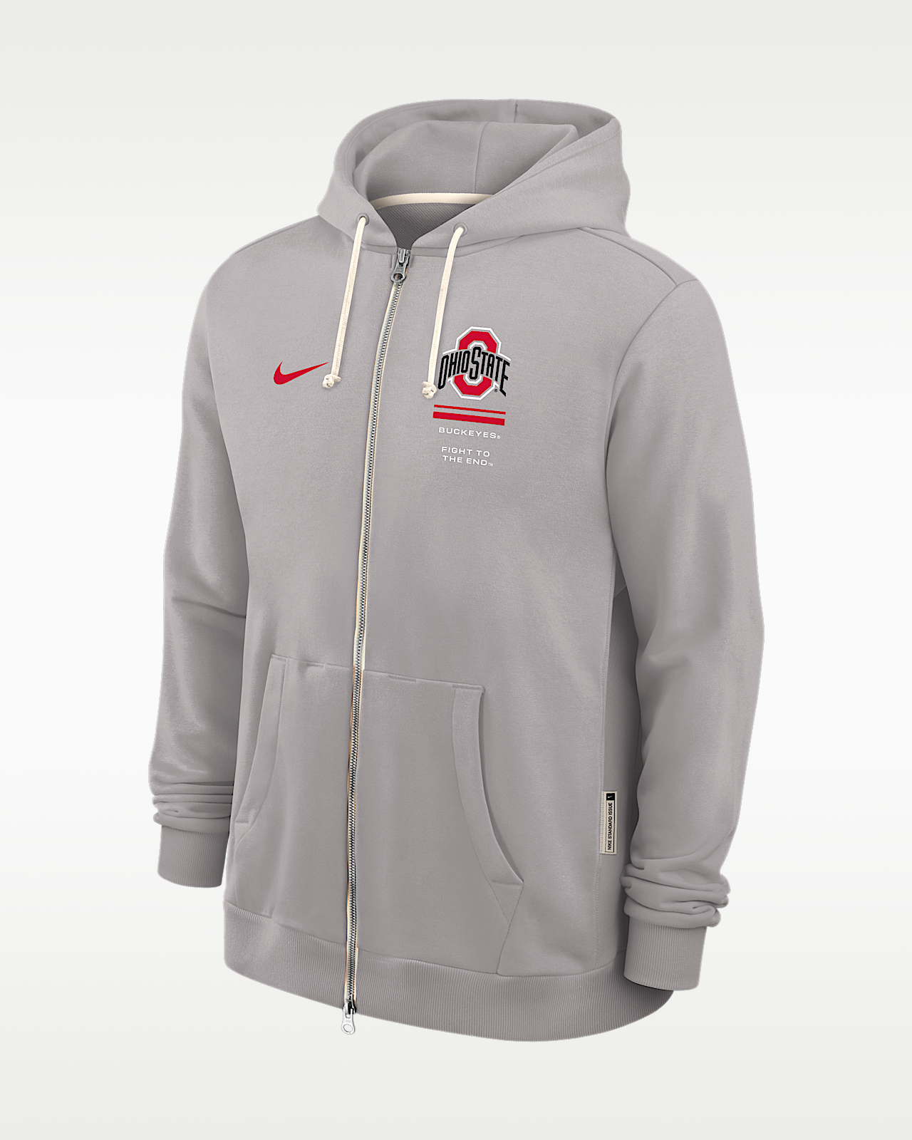 Мужское худи Ohio State Sideline Standard Issue Nike Dri-FIT College Full-Zip Hoodie