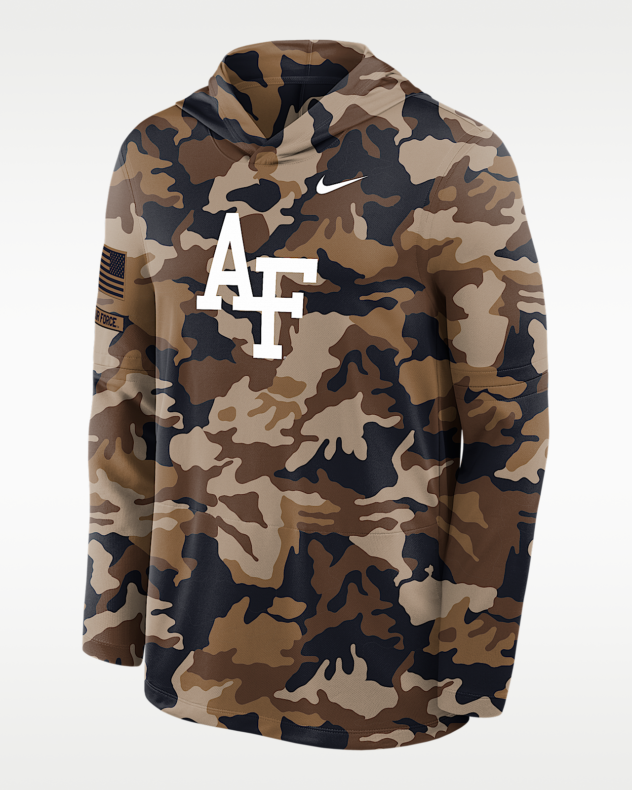 Мужские  Air Force 2026 Military Appreciation Nike Dri-FIT College Long-Sleeve Hooded Top