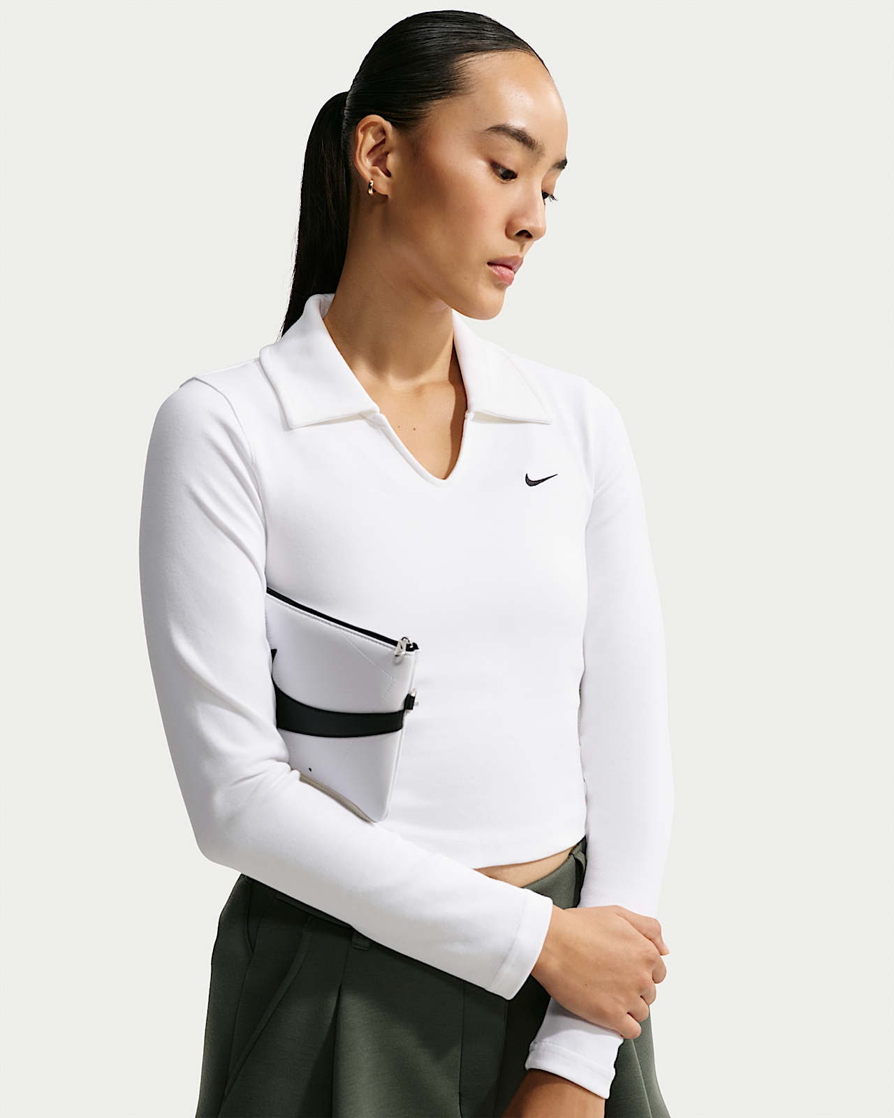 Женские тайтсы Nike Sportswear Tight Long-Sleeve Cropped Polo