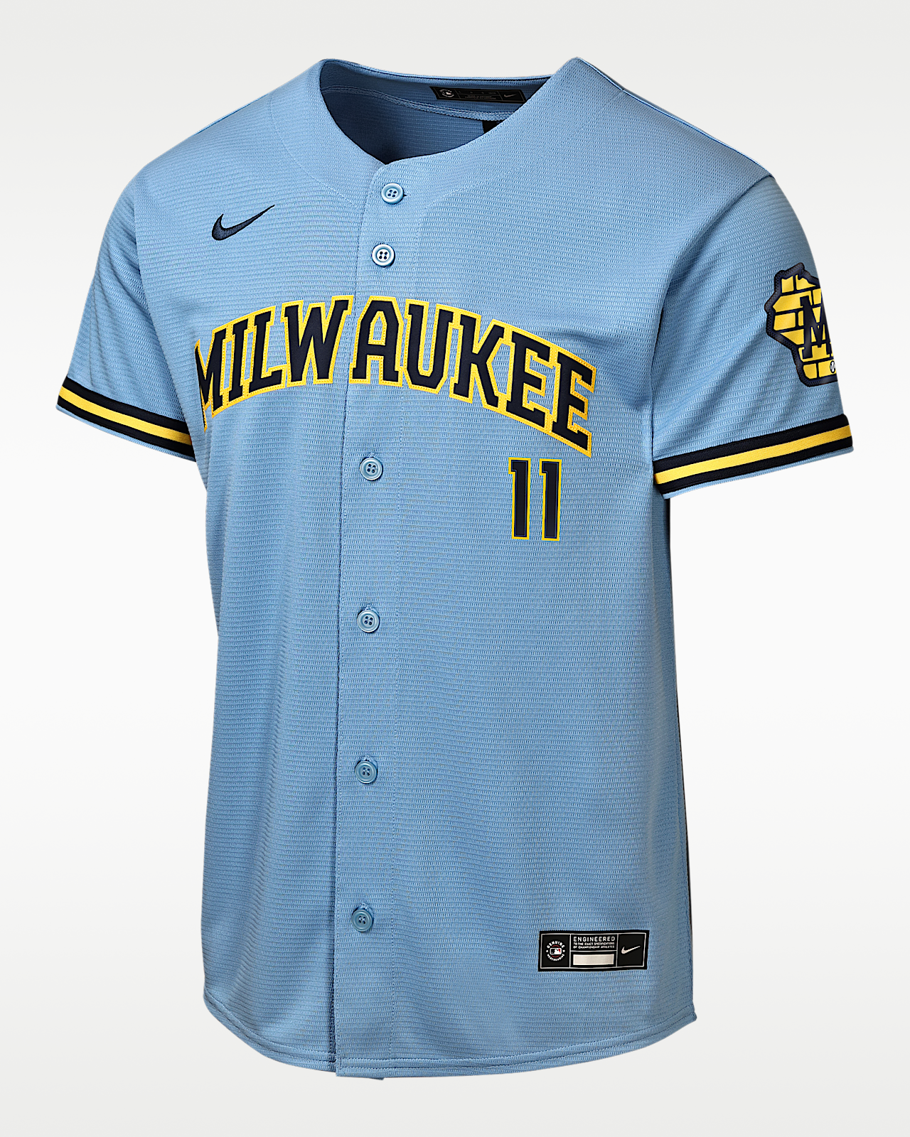 Детские джерси Jackson Chourio Milwaukee Brewers Big Kids' Nike MLB Stadium Home Jersey