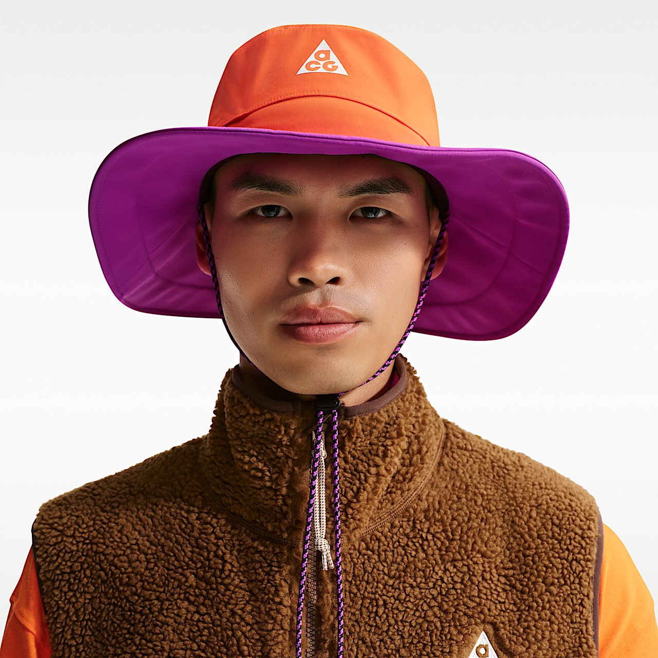 Nike ACG sneaker Safety Orange/Vivid Purple/Zwart