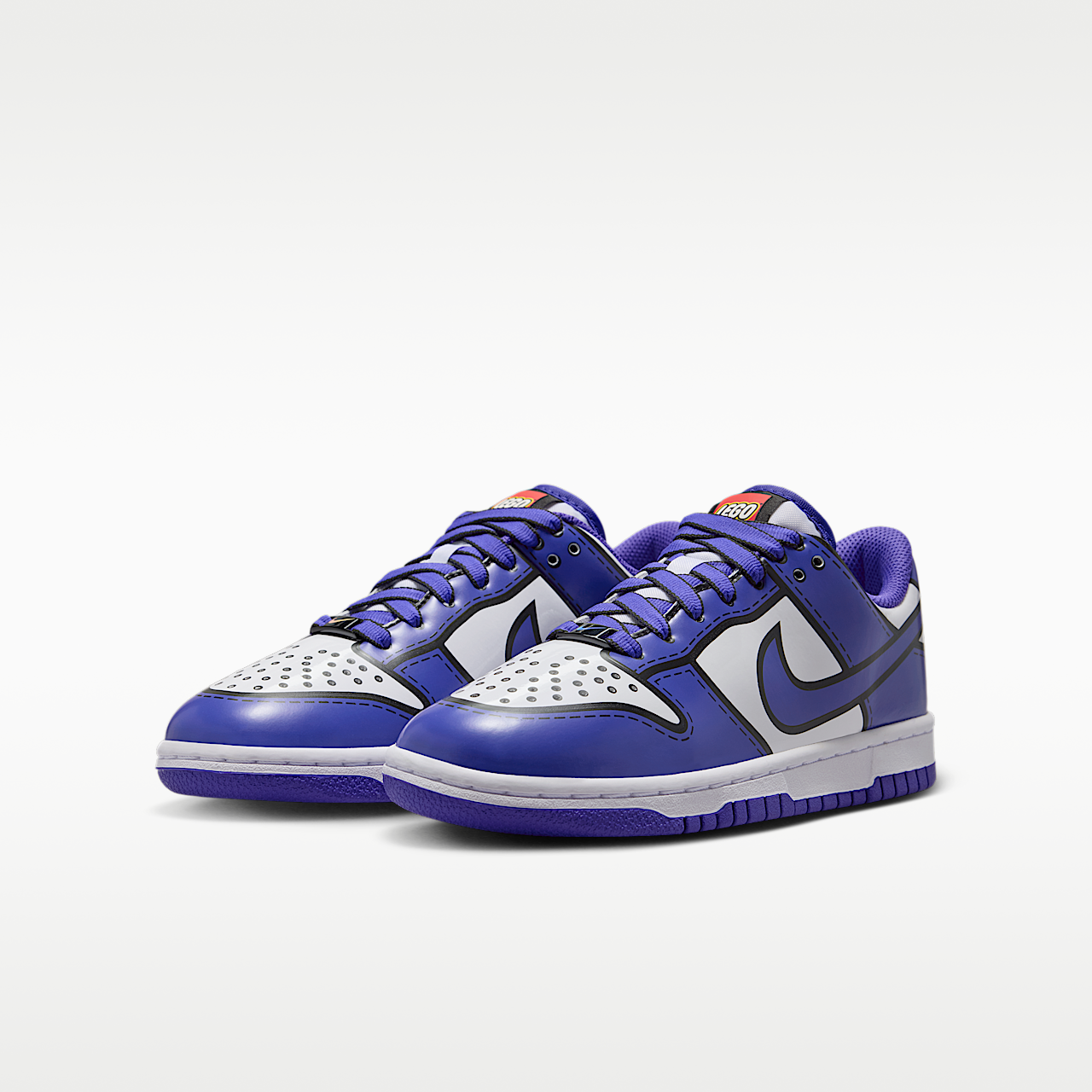 Nike Dunk Low sneaker Wit/Rush Red/Tour Yellow/Bright Concord