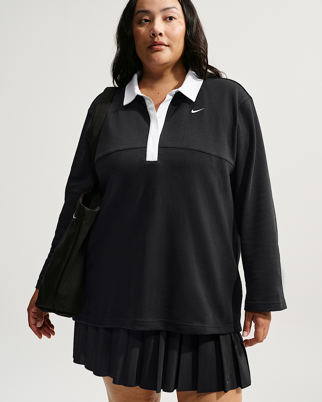 Женские  Nike Sportswear Oversized Long-Sleeve Polo (Plus Size)