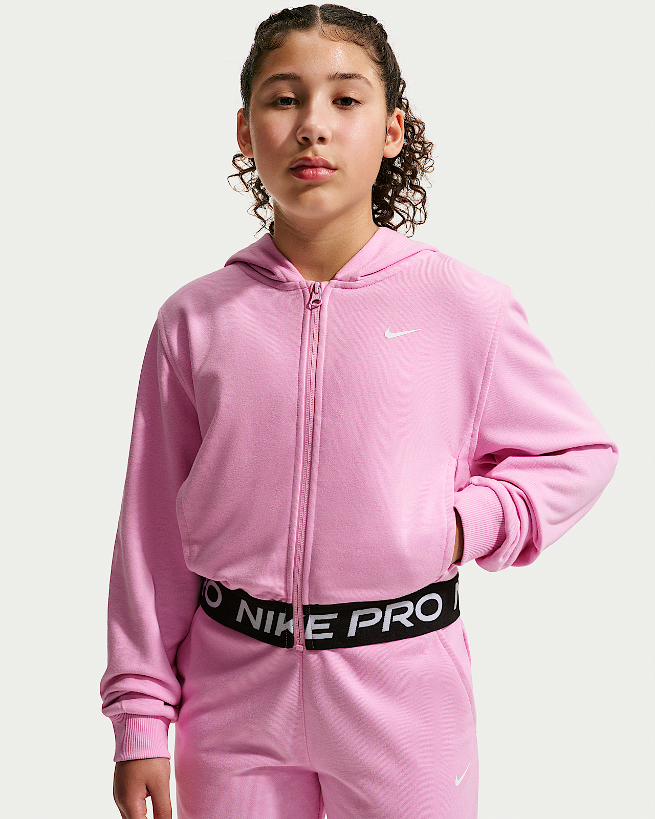 Детское худи Nike Pro Fleece Big Kids' (Girls') Dri-FIT Full-Zip Hoodie