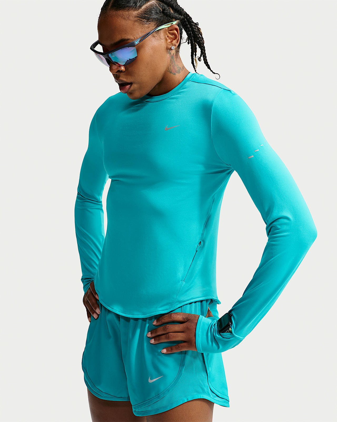 Женские  Nike Swift Dri-FIT UV Long-Sleeve Crew-Neck Top для бега