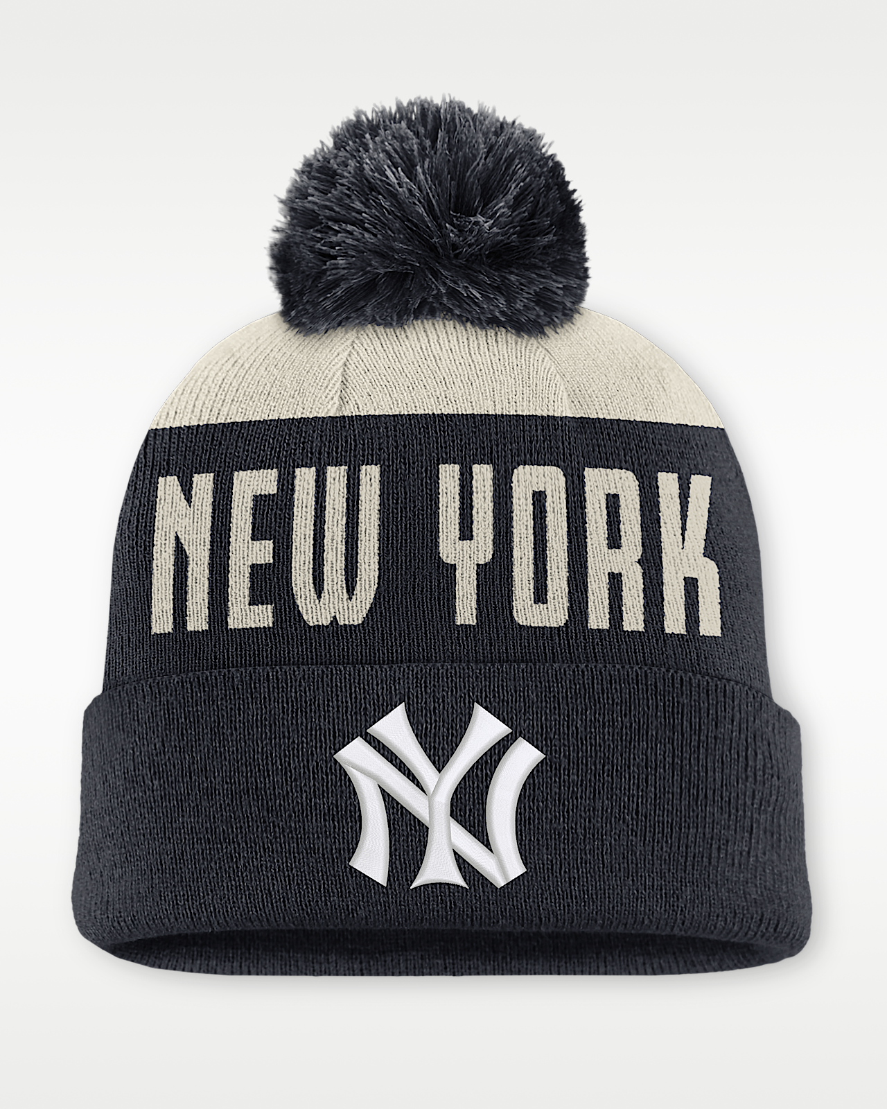 Мужские  New York Yankees Cooperstown Peak Nike MLB Cuffed Pom Beanie
